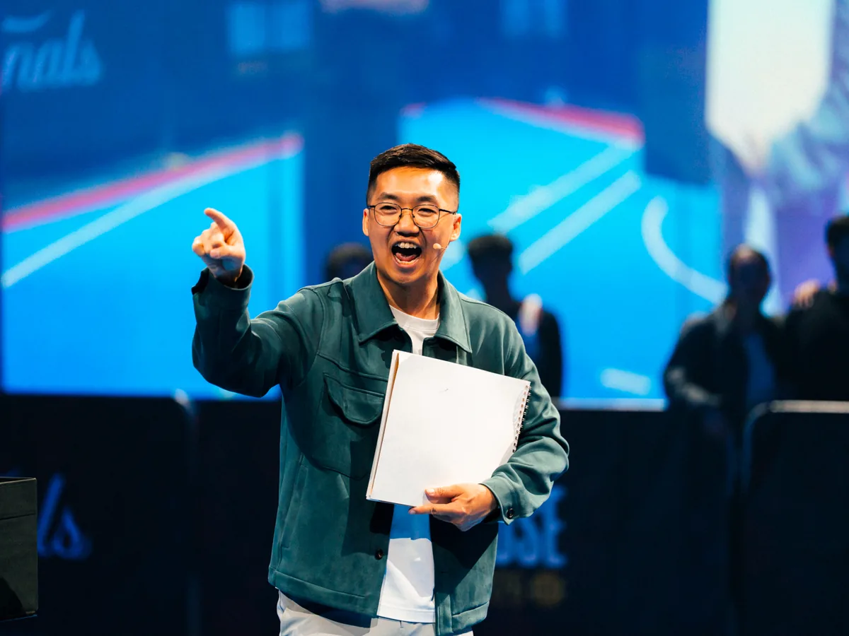 Bao performing a custom closing act on the NBA Finals court at NBA House Montreal