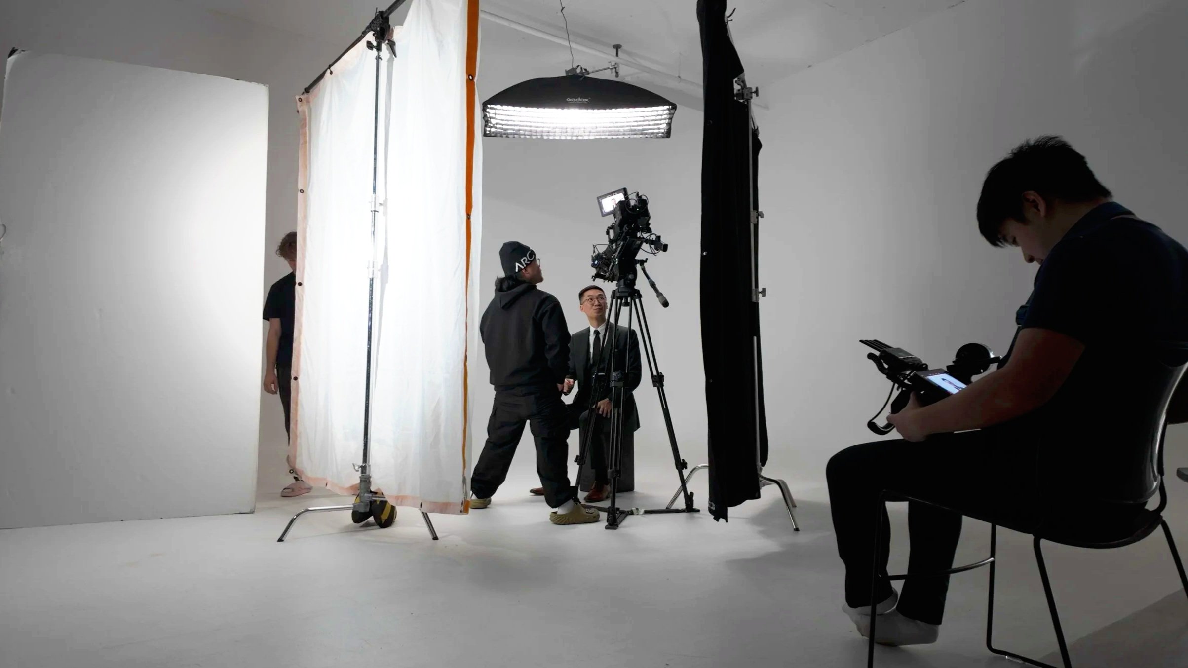 Sur les lieux du tournage de la vidéo promo